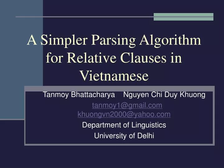 a simpler parsing algorithm for relative clauses in vietnamese