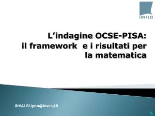 l indagine ocse pisa il framework e i risultati per la matematica