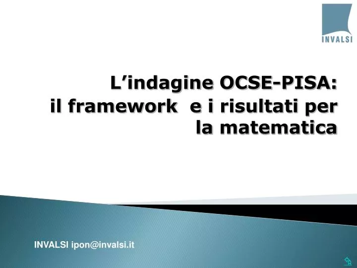 l indagine ocse pisa il framework e i risultati per la matematica