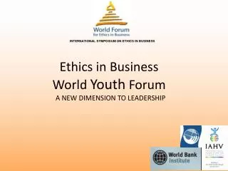 Ethics in Business World Youth Forum