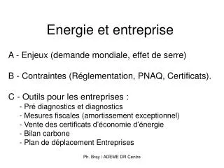 energie et entreprise