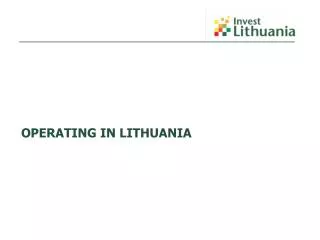 OPERATING IN LITHUANIA