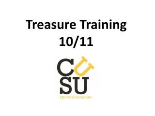 Treasure Training 10/11