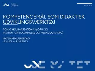 kompetencem l som didaktisk udviklingsv rkt j