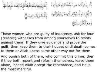 Those women who are guilty of indecency, ask for four