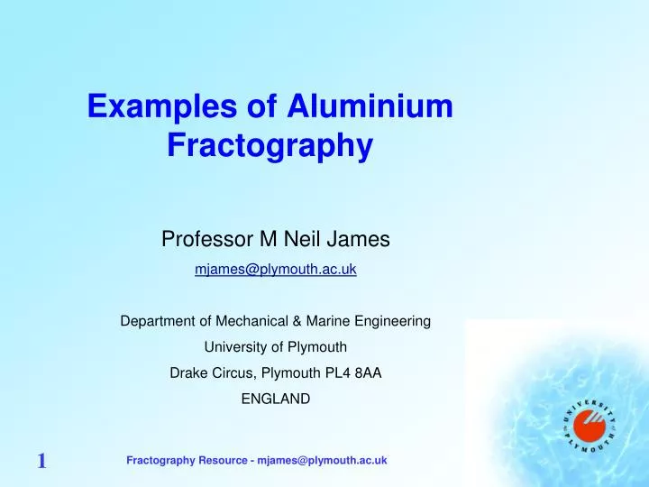 examples of aluminium fractography