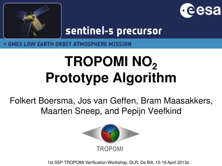 tropomi no 2 prototype algorithm