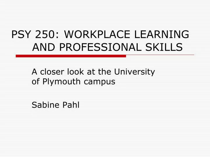 psy 250 workplace learning and professional skills