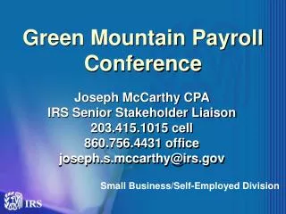Green Mountain Payroll Conference