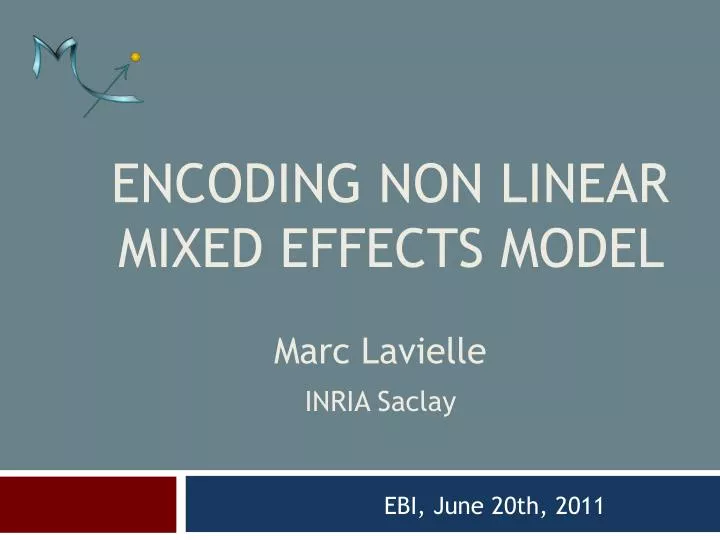 encoding non linear mixed effects model