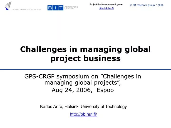 challenges in managing global project business