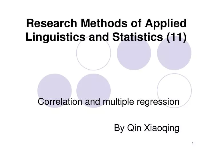research methods of applied linguistics and statistics 11
