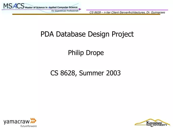 pda database design project
