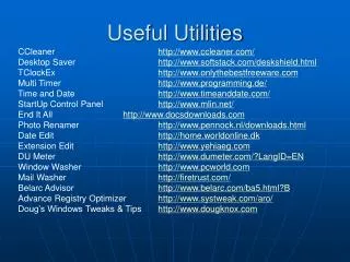 Useful Utilities