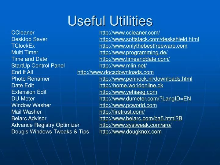 useful utilities