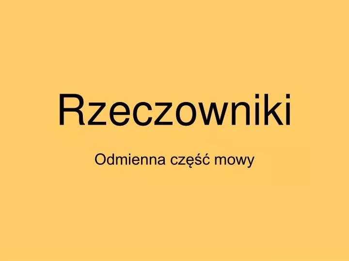 rzeczowniki