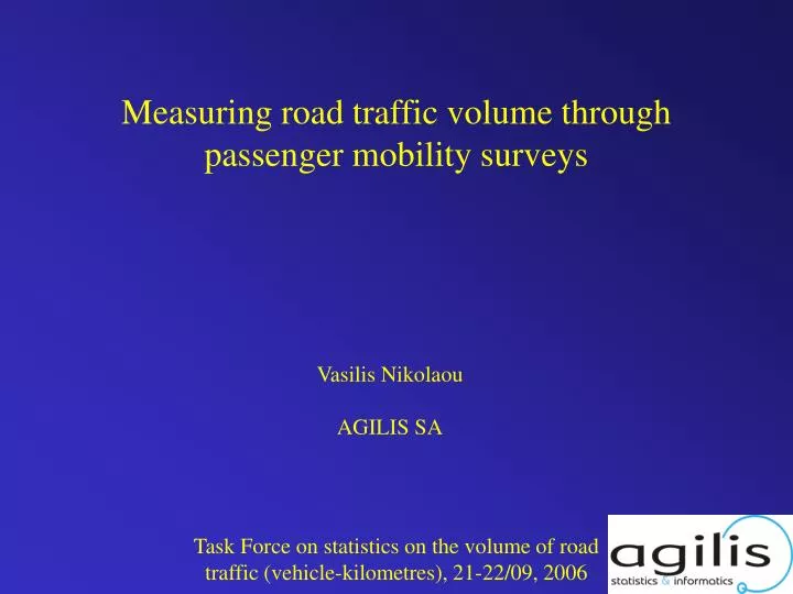 measuring road traffic volume through passenger mobility surveys