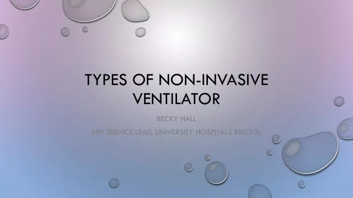 types of non invasive ventilator