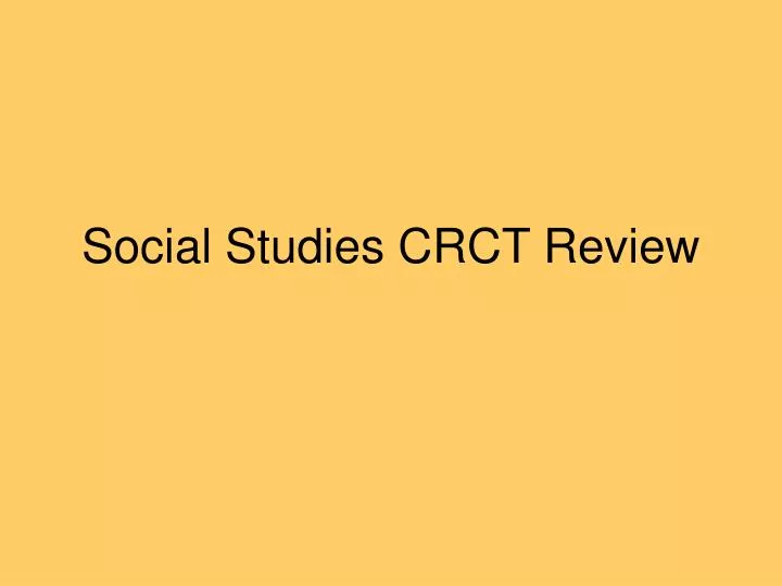 social studies crct review