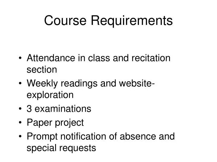 course requirements