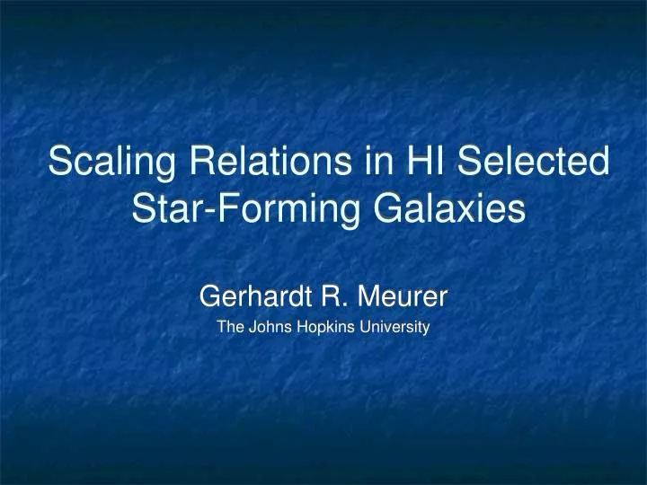 scaling relations in hi selected star forming galaxies