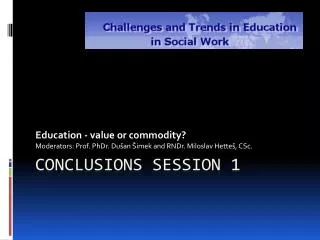 Conclusions session 1