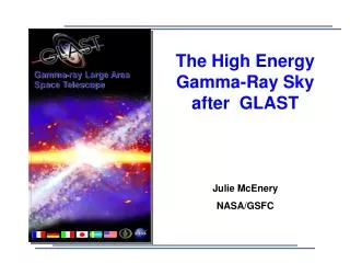 The High Energy Gamma-Ray Sky after GLAST Julie McEnery NASA/GSFC