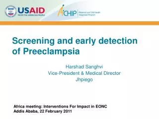 Screening and early detection of Preeclampsia