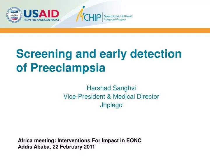 screening and early detection of preeclampsia