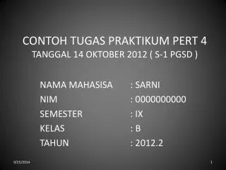 contoh tugas praktikum pert 4 tanggal 14 oktober 2012 s 1 pgsd