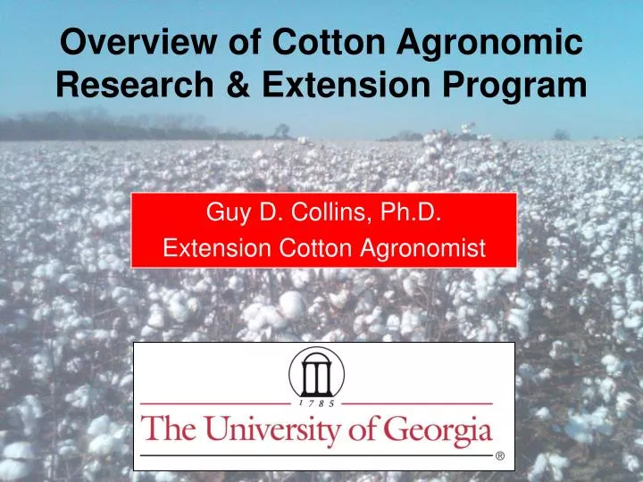 guy d collins ph d extension cotton agronomist