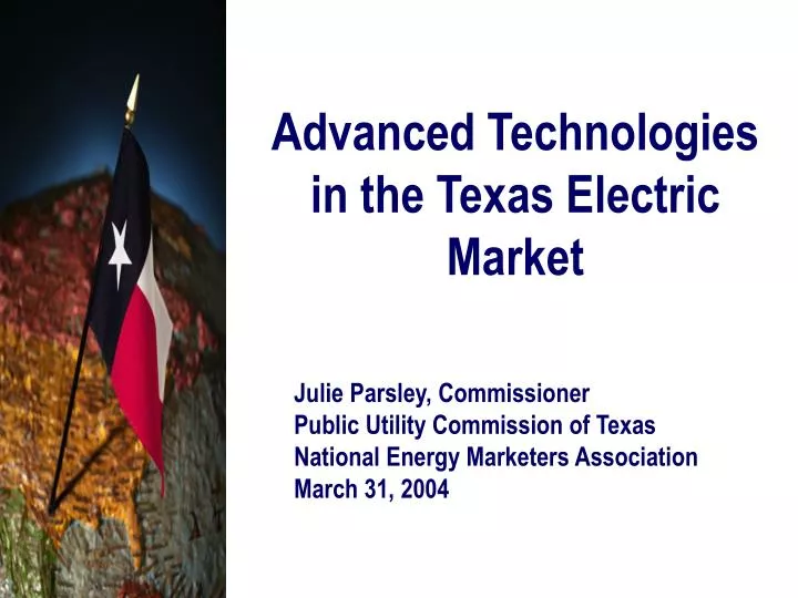 advanced technologies in the texas electric market