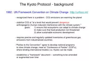 The Kyoto Protocol - background