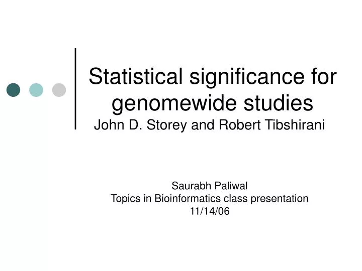 statistical significance for genomewide studies
