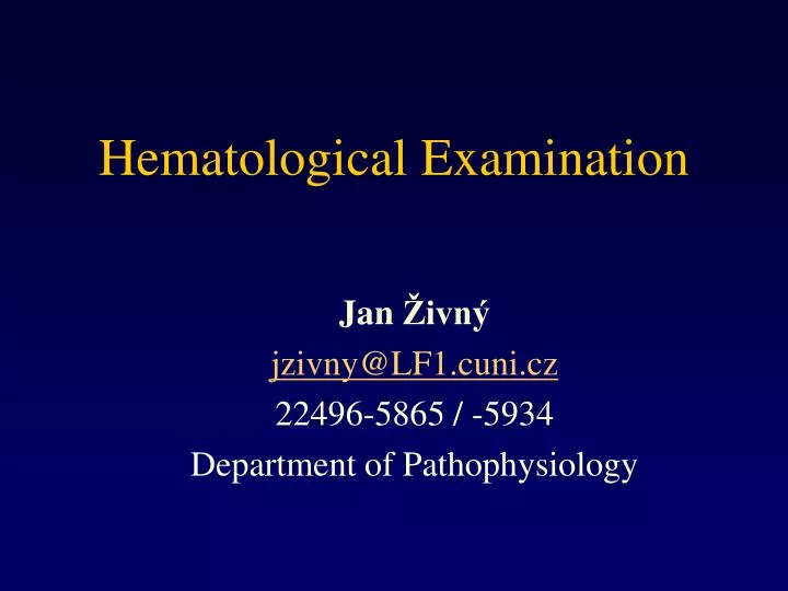 hematological examination