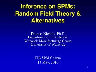 inference on spms random field theory alternatives