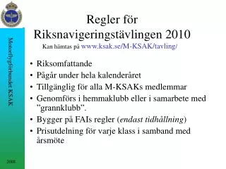 regler f r riksnavigeringst vlingen 2010