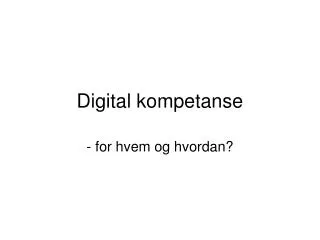 digital kompetanse