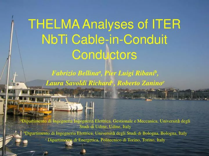 thelma analyses of iter nbti cable in conduit conductors