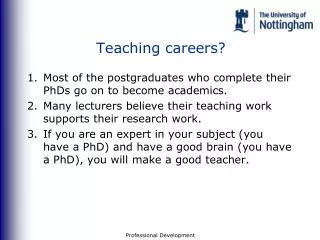 Teaching careers?