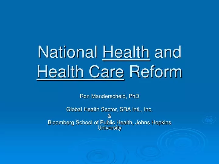 national health and health care reform