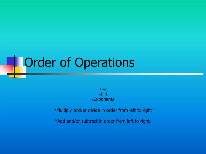 order of operations