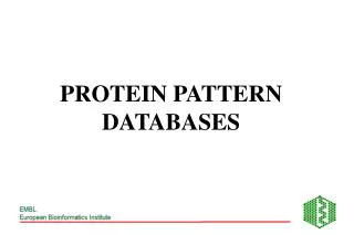 PROTEIN PATTERN DATABASES