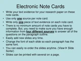 Electronic Note Cards