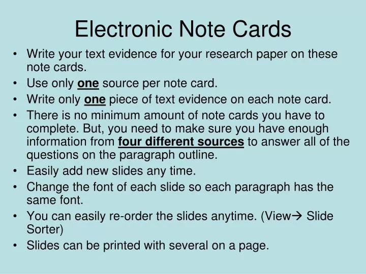 electronic note cards