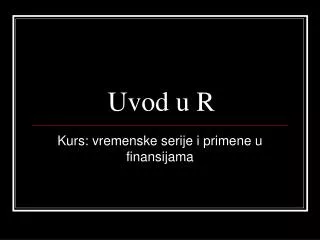 uvod u r