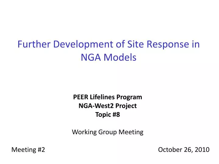 further development of site response in nga models