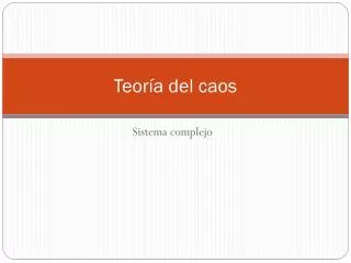 teor a del caos