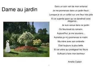 dame au jardin