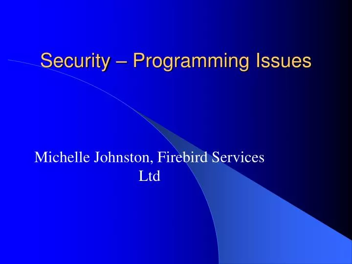 security programming issues